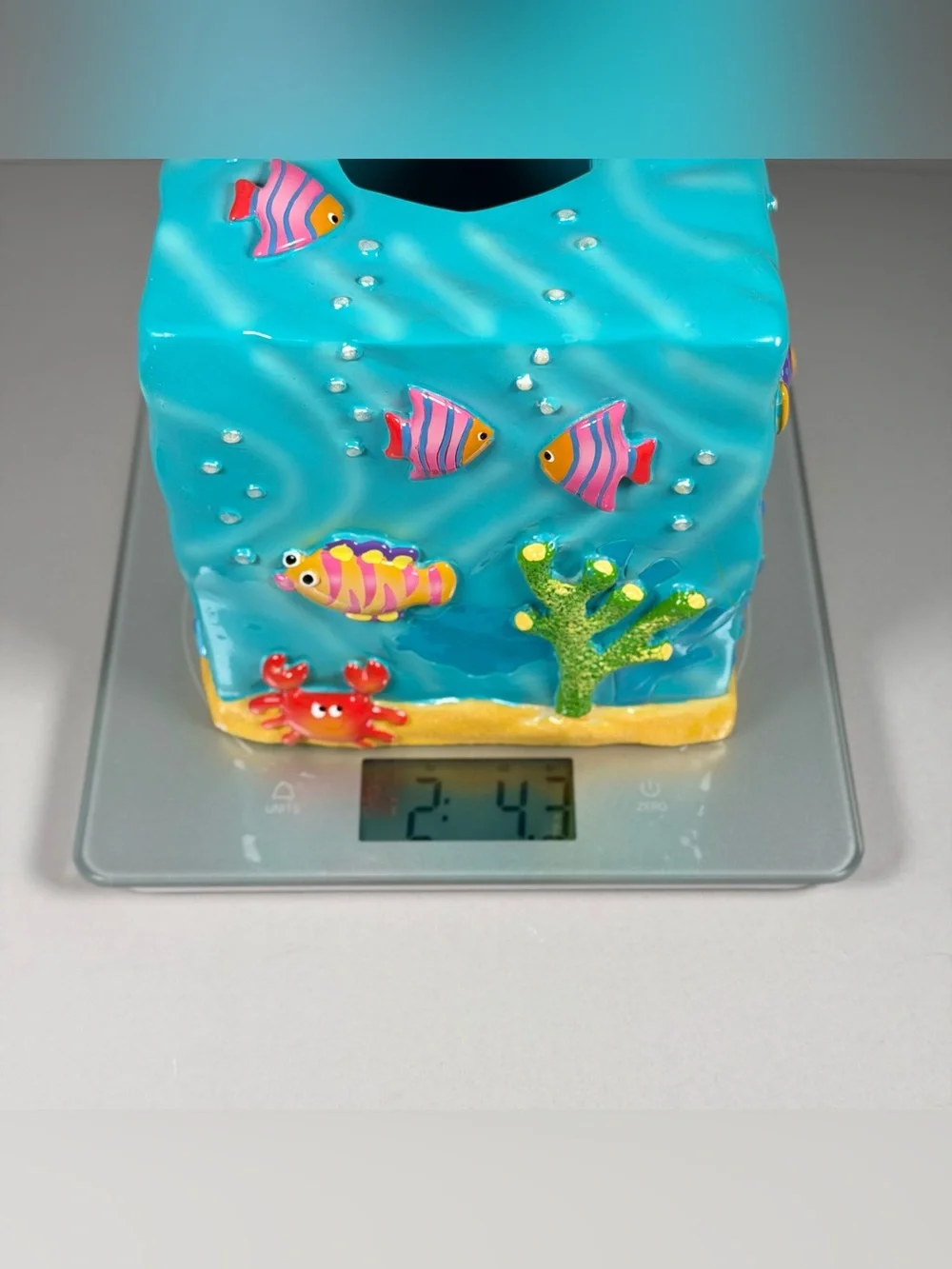 Kids Underwater 3D Sea Creature Resin Tissue Box Cover Ocean Fish Turtle Crab